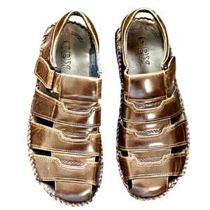 GBX Men Size 9M Leather Lining Sandal Shoe Brown Boardwalk Fisherman
